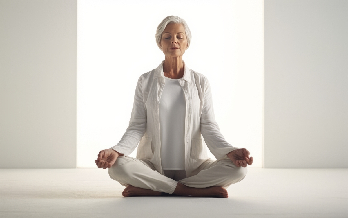 Ruhiger Studioraum mit kleiner Gruppe beim Yoga